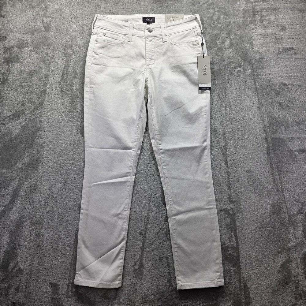 NYDJ Jeans Women’s Size 4 Optic White Alina Convertible Ankle Lift Tuck Stretch